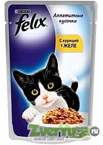 Купить Felix корм для кошек кусочки в желе курица (Felix)