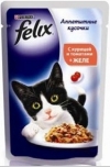 Felix корм для кошек кусочки в желе курица томаты, Felix