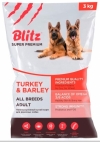 Blitz Adult Turkey & Barley All Breeds Блитц для собак с индейкой, Blitz