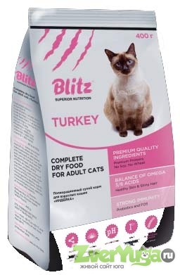 Купить Blitz Блитц корм для кошек с индейкой (Blitz)