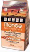 Monge Dog GRAIN FREE Adult Монж беззерновой корм для собак всех пород утка с картофелем, Monge