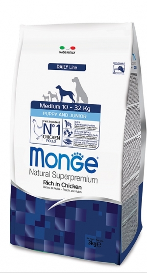 Купить Monge Dog Medium Junior Монж корм для щенков средних пород (Monge)