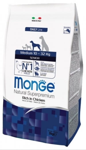 Купить Monge Dog Medium Senior Монж корм для пожилых собак средних пород (Monge)