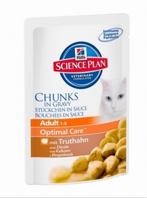 Купить Hill's Science Plan Feline Adult Turkey Хиллс для кошек нежные кусочки в соусе с индейкой, пауч (Hills)