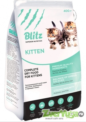 Купить Blitz kitten Блитц Сухой корм с индейкой для котят, беременных и кормящих кошек (Blitz)