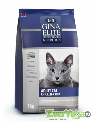 Купить Gina Elite Adult Cat Chicken & Rice Джина для взрослых кошек курица рис (Gina)