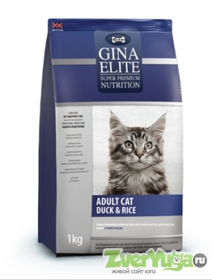 Купить Gina Elite Adult Cat Duck & Rice Джина для взрослых кошек утка рис (Gina)
